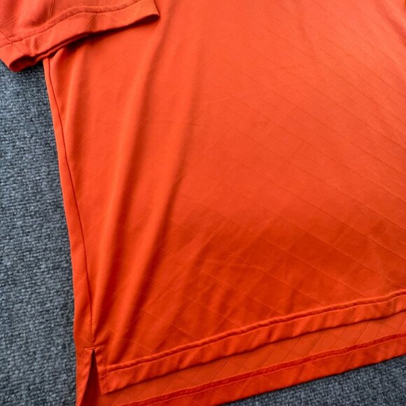 Adidas Golf Short Sleeve Men's Polo Shirt Orange Large Geometric Adult Polyester - Picture 9 of 16